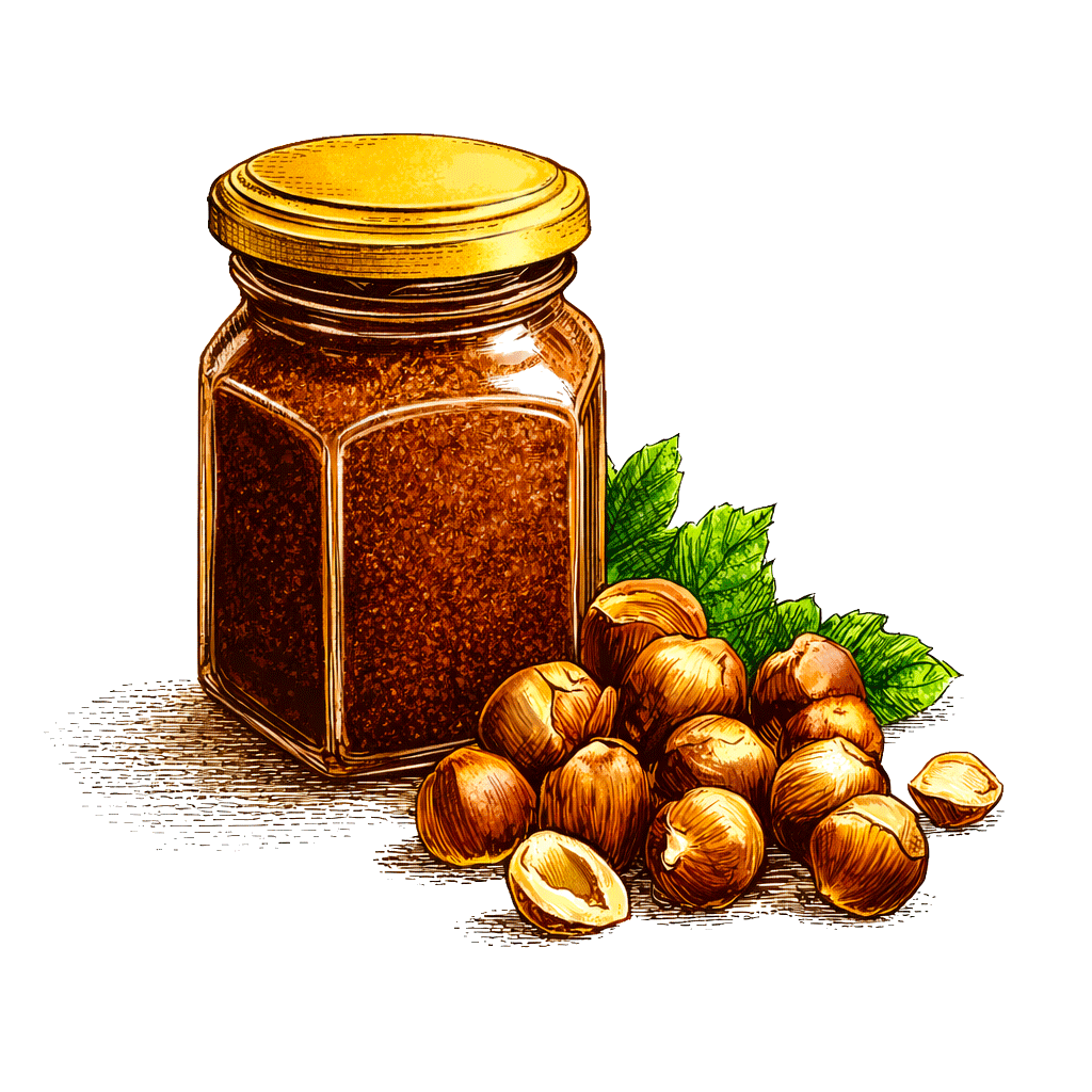 Illustration d'un praliné de noisettes