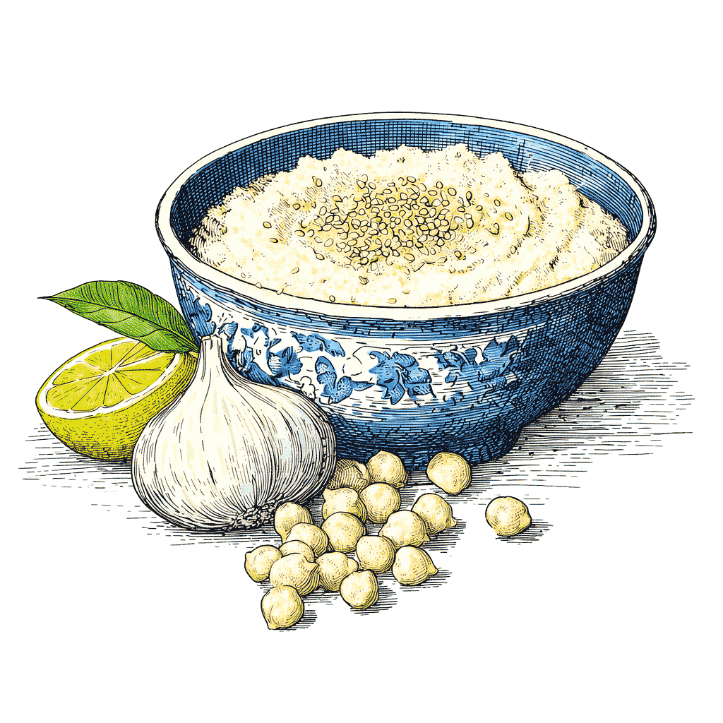 Illustration d'un bol de houmous