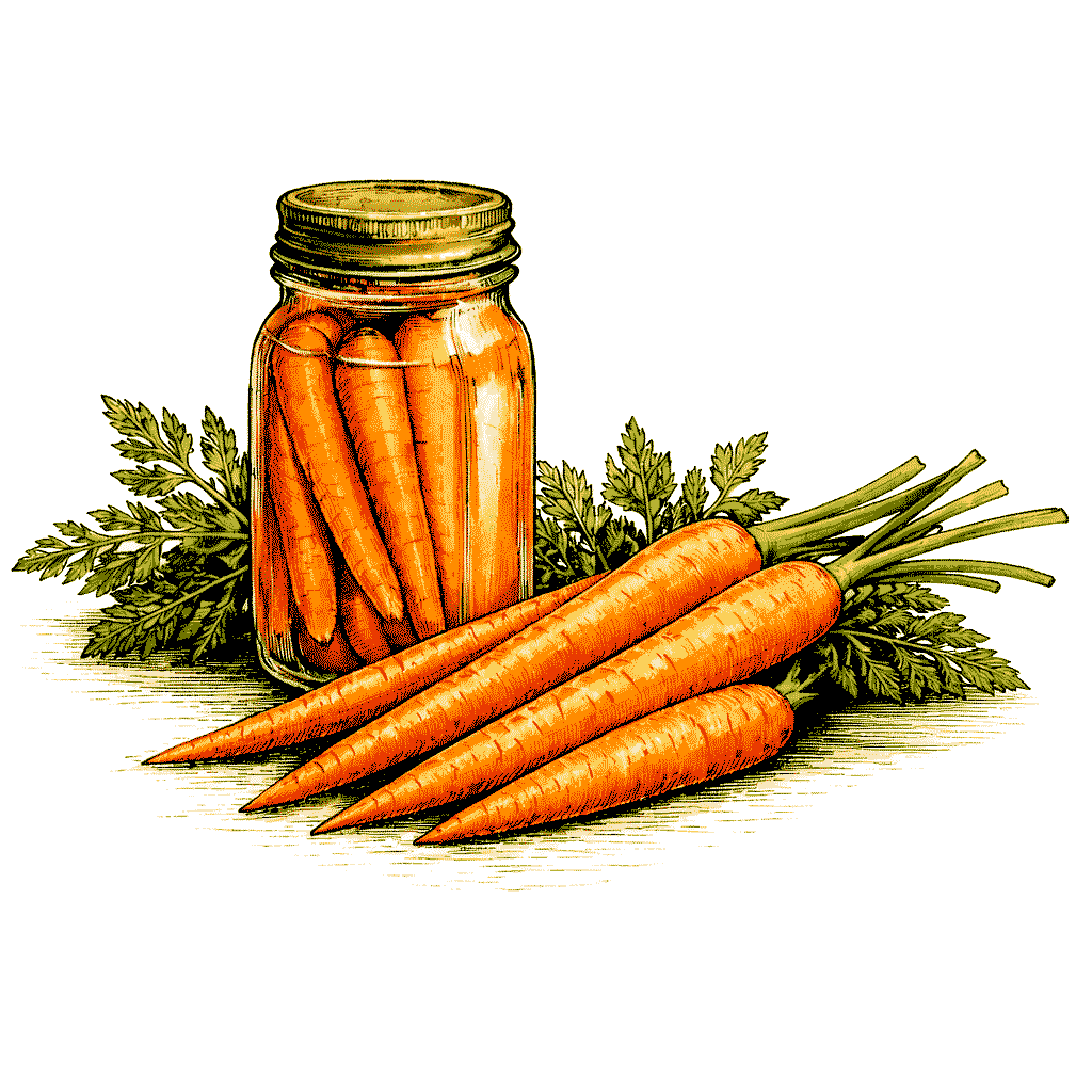 Illustration d'un bocal de carottes lacto-fermentées