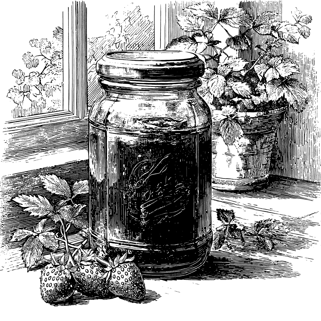 Illustration d'un pot de confiture de fraises