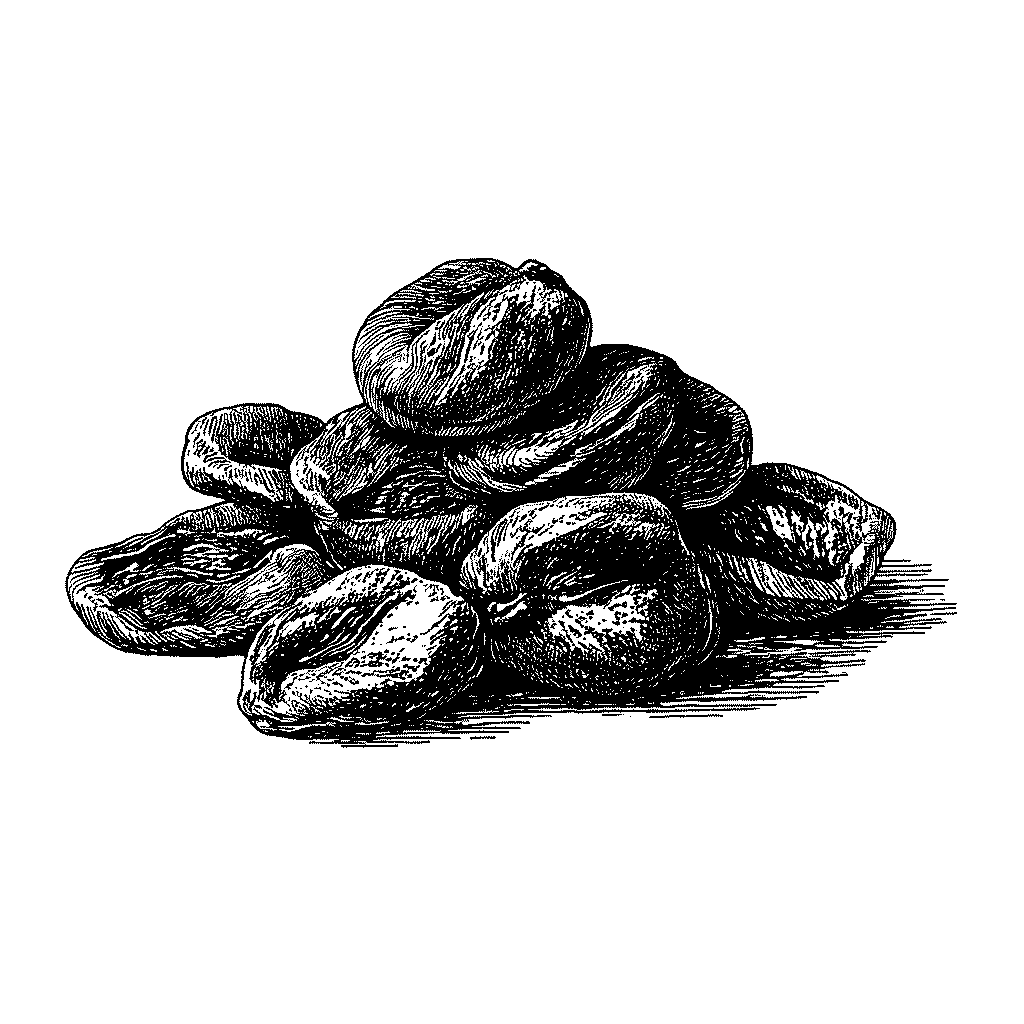 Illustration d'abricots secs