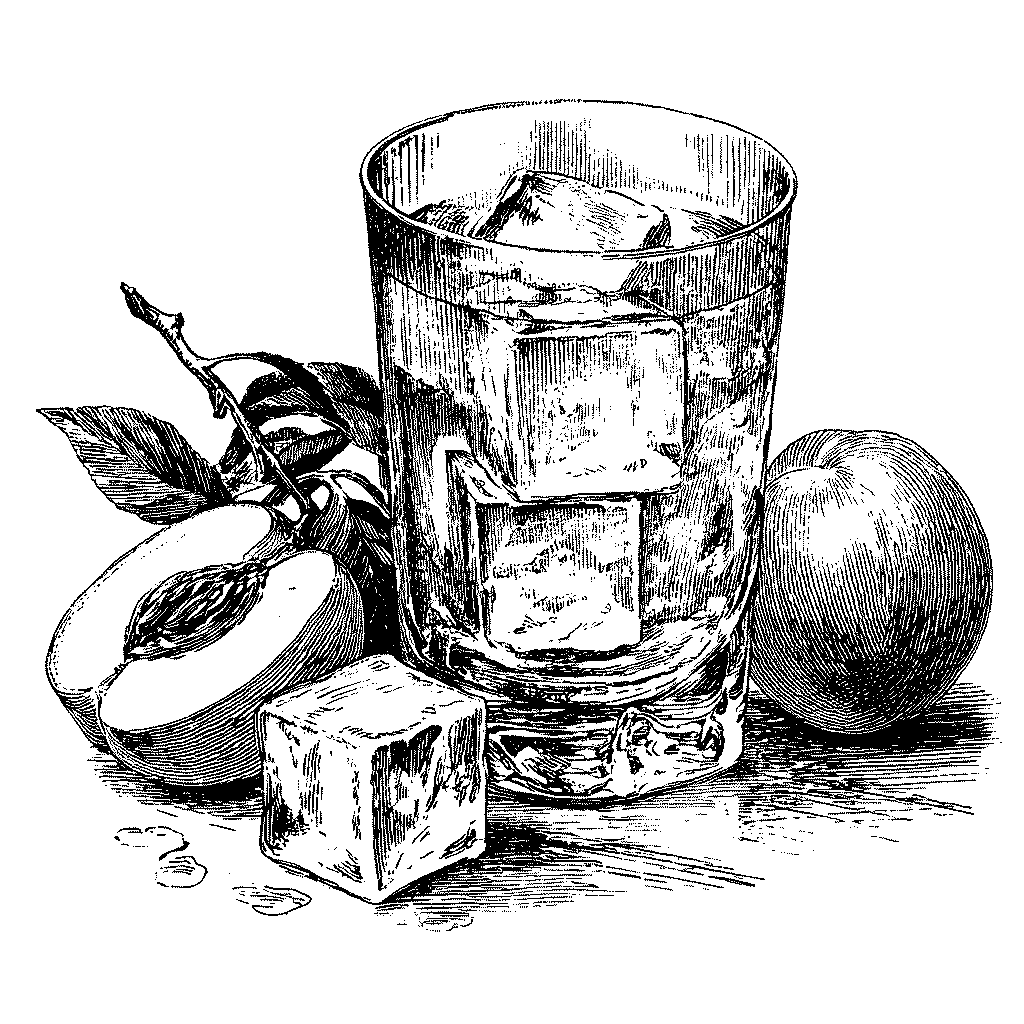 Illustration d'un sirop de pêche