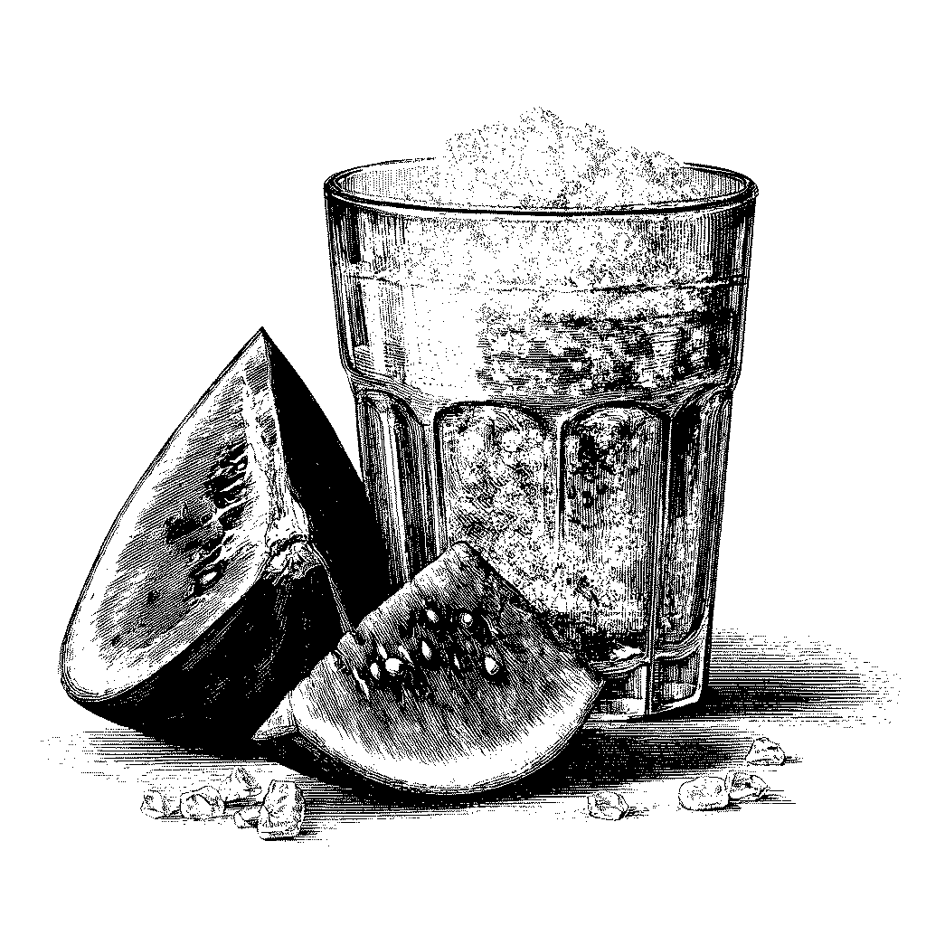 Illustration d'un granité de pastèque