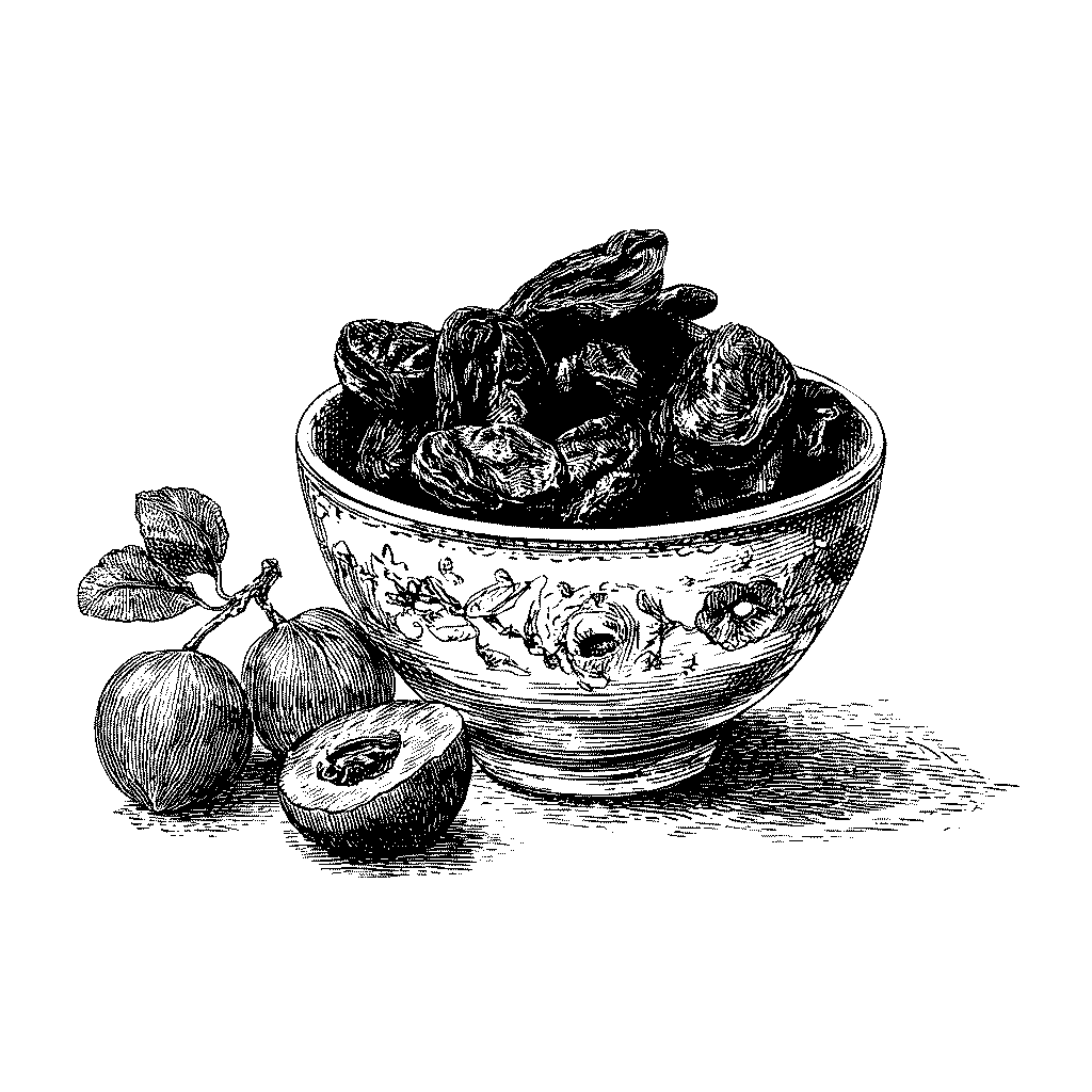 Illustration de prunes séchées