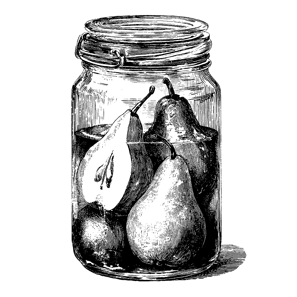Illustration de poires au sirop