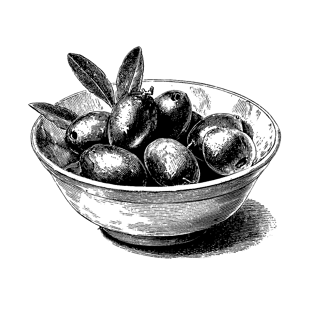 Illustration d'olives de tables
