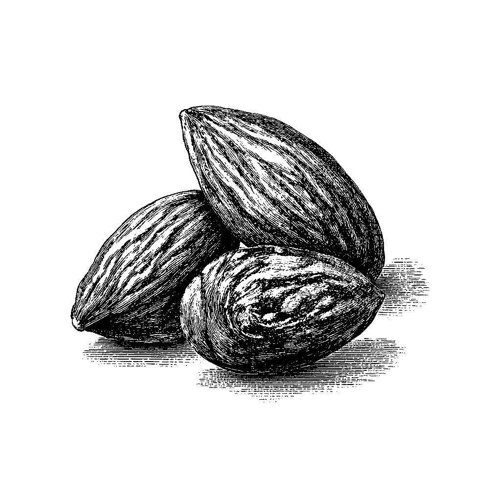 Illustration d'amandes décortiquée