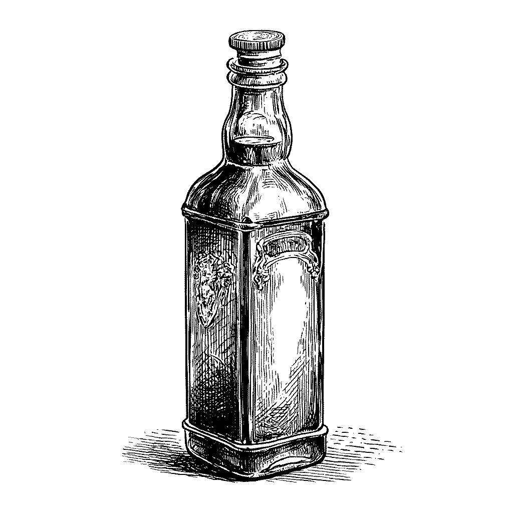 Illustration d’une bouteille de liqueur de noisettes