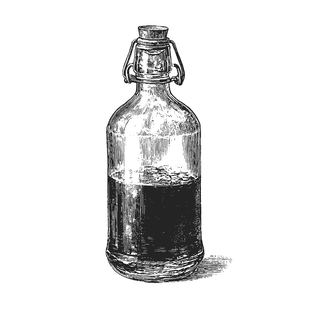 Illustration d’une bouteille de sirop de cerise