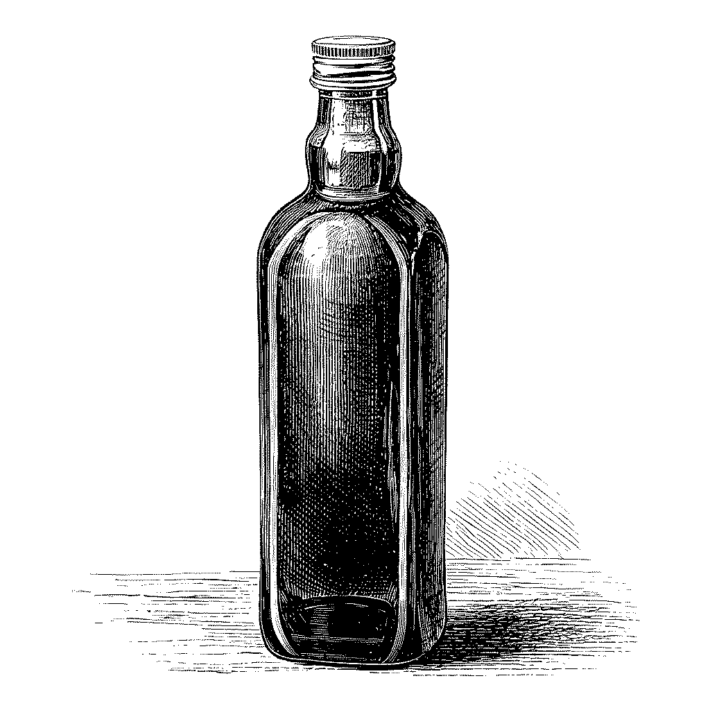 Illustration d’une bouteille d’huile de noisettes