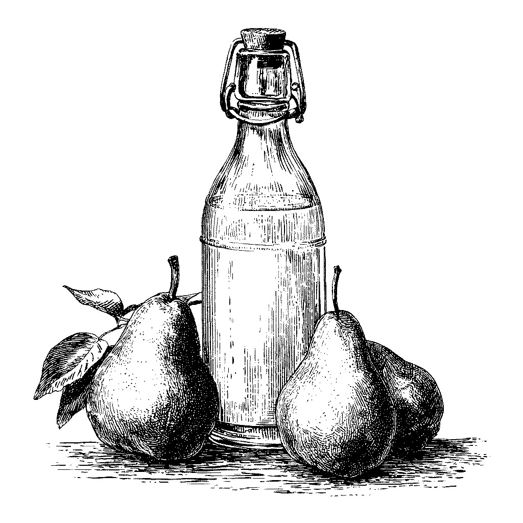 Illustration d'une bouteille de jus de poires