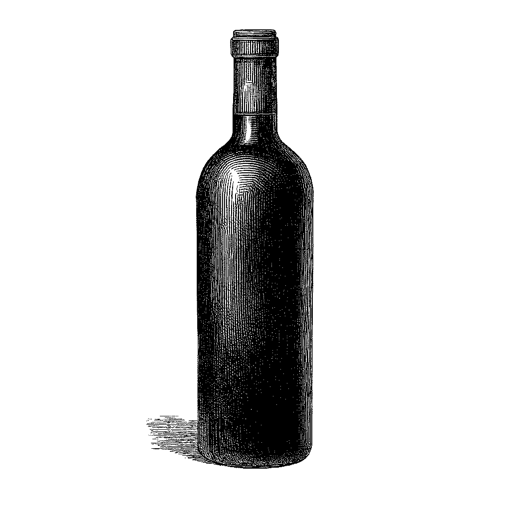 Illustration d’une bouteille de vin de noix