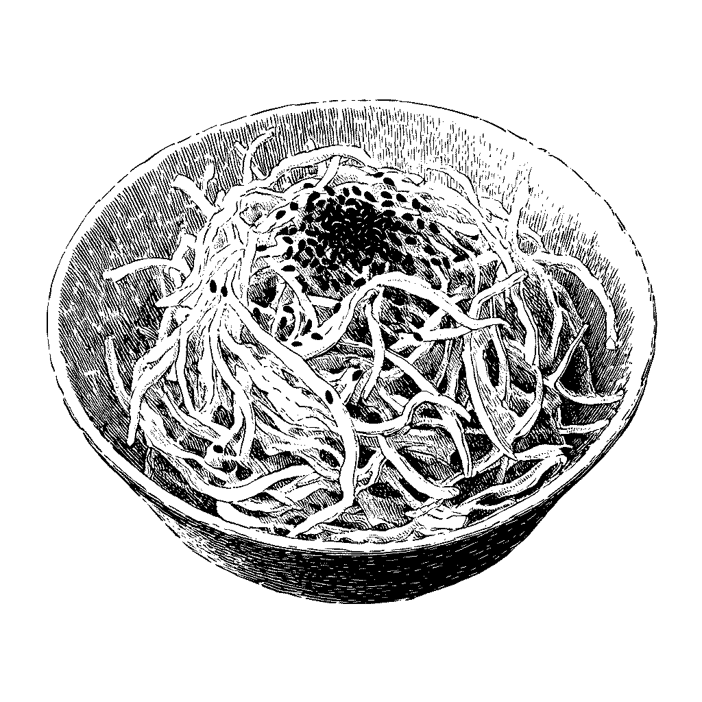 Illustration de chou blanc assaisonné à la japonaise