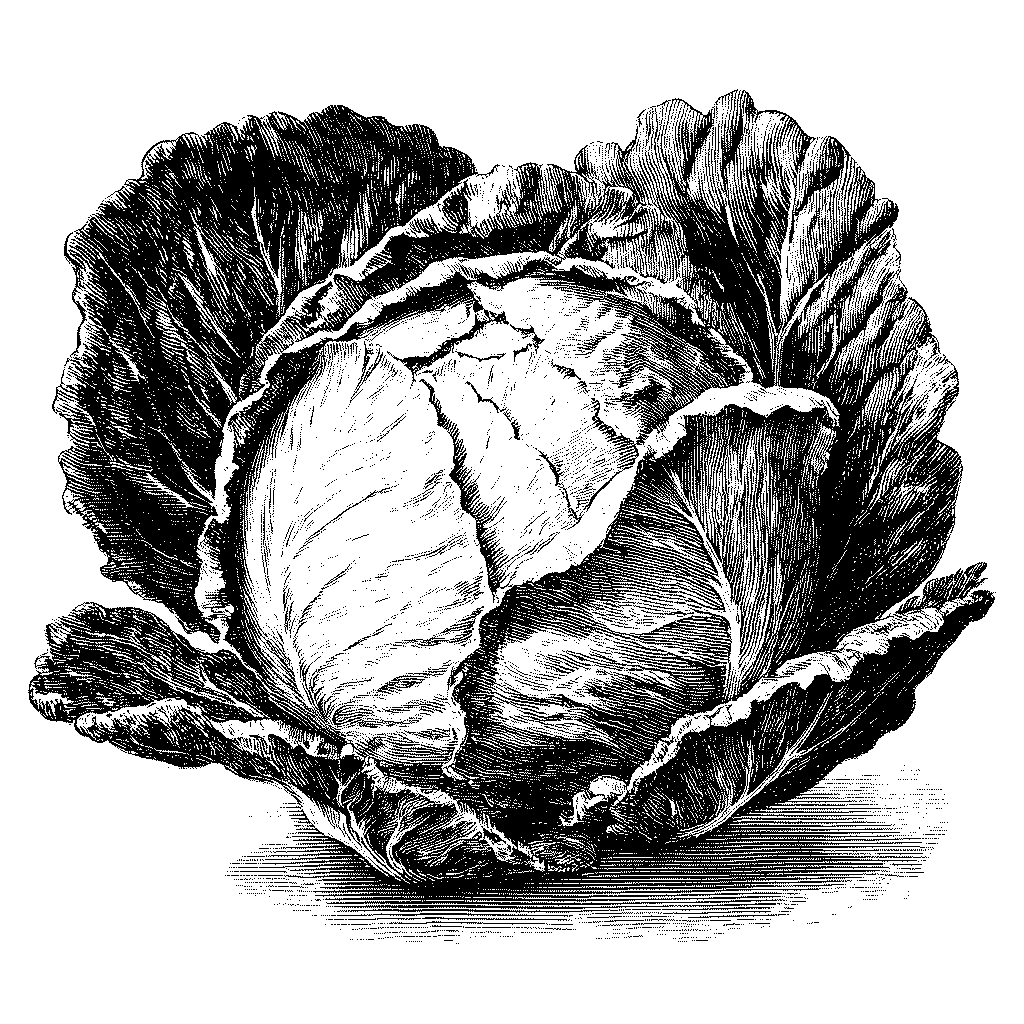 Illustration d’un chou blanc entier