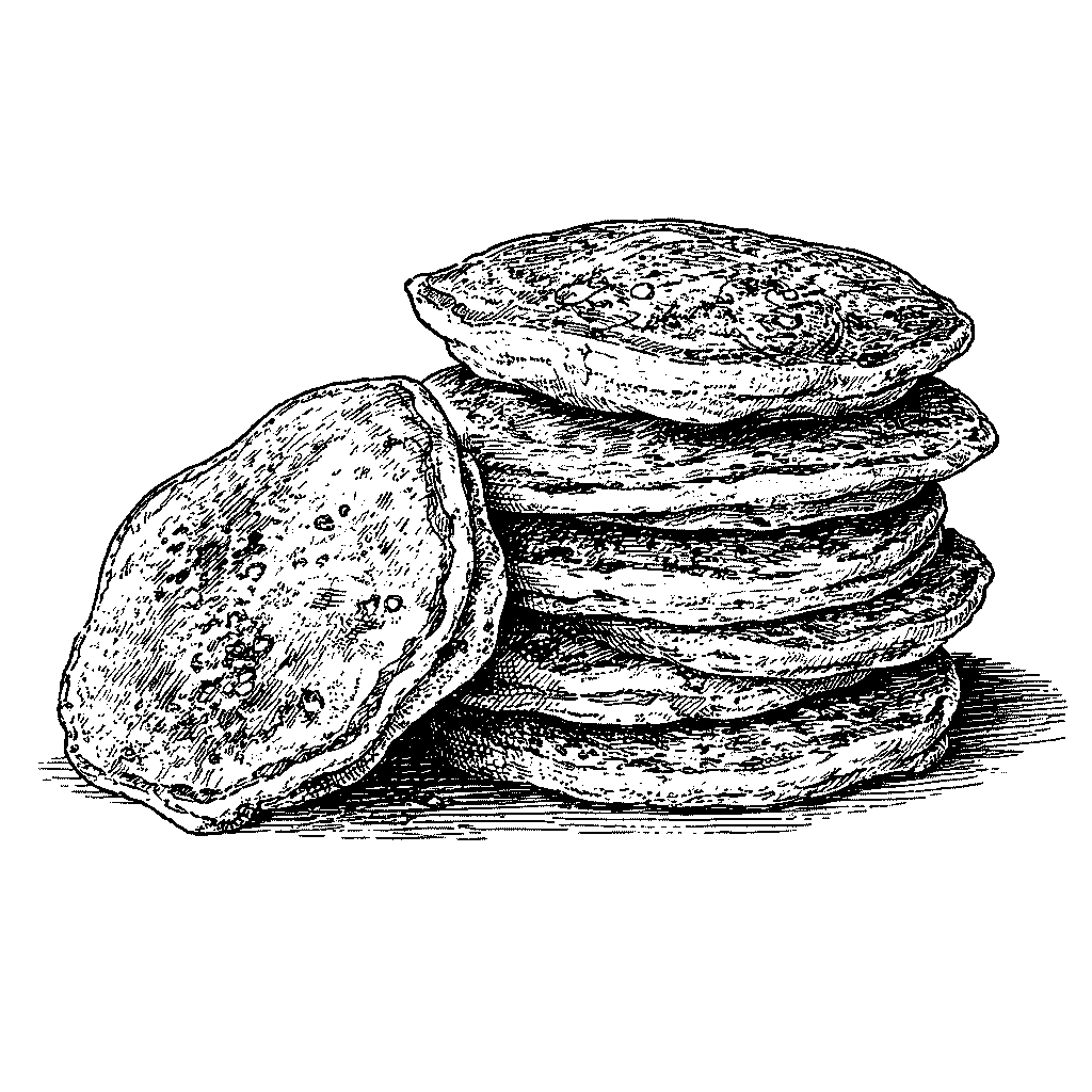 Illustration de crêpes épaisses cuites au levain