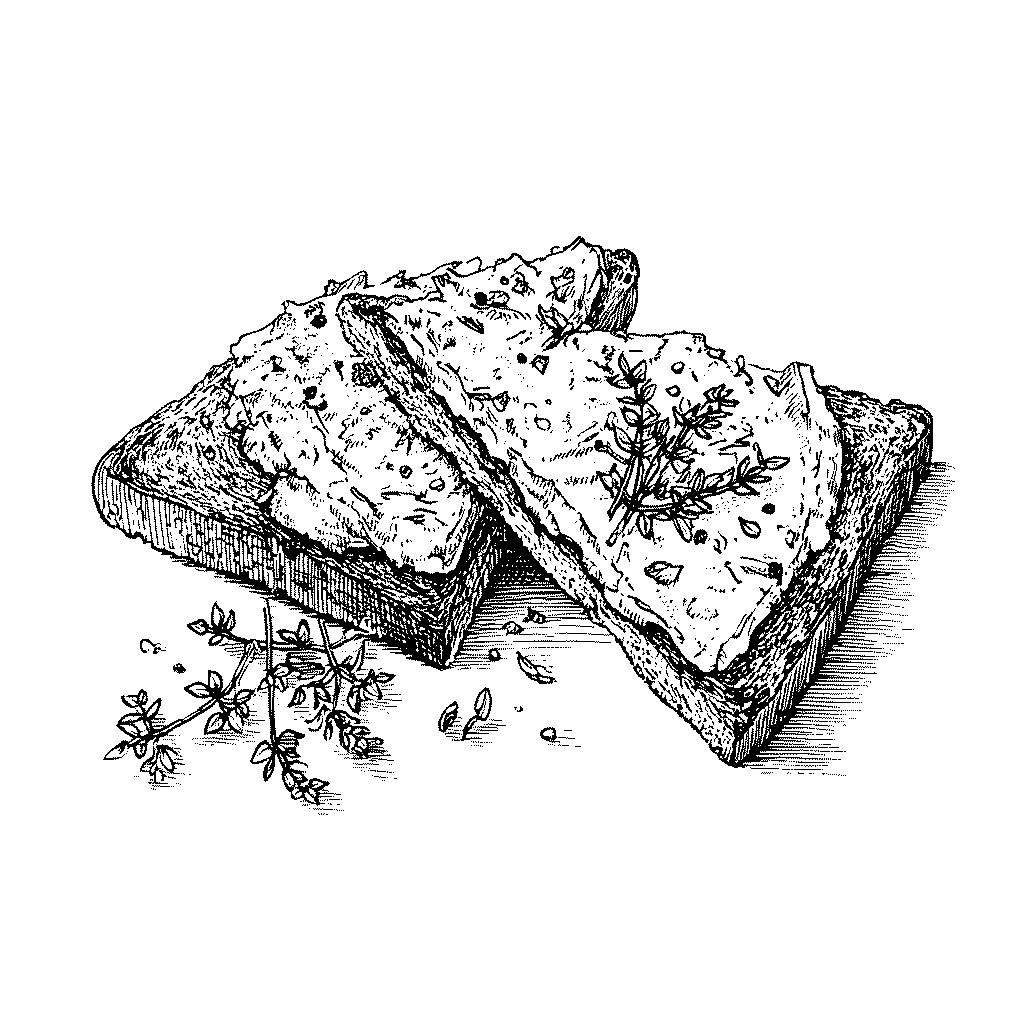 Illustration d’une tartine de fromage frais aux herbes