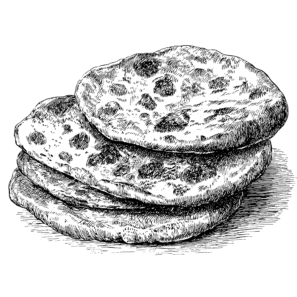 Illustration de galettes cuites au levain