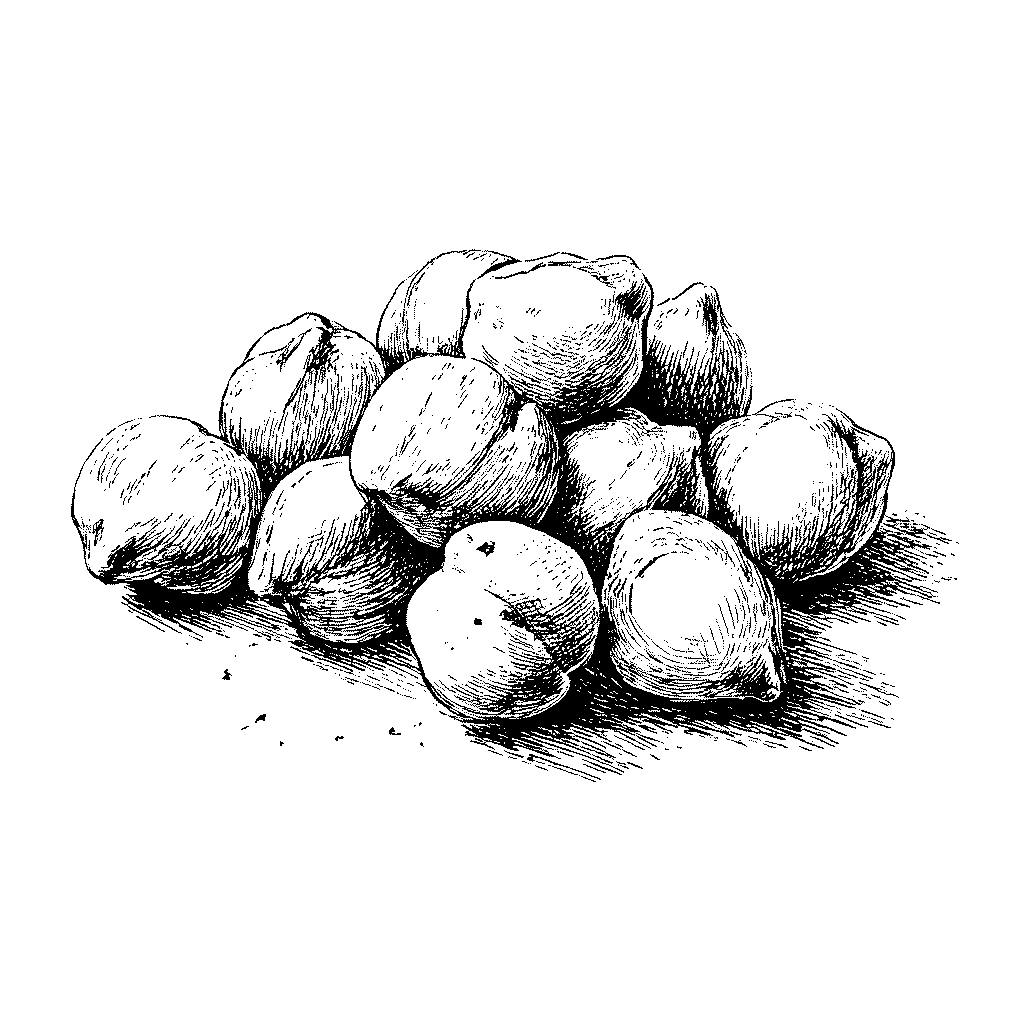 Illustration de graines sèches de pois chiche