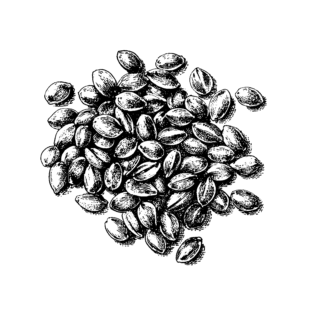 Illustration de graines de chanvre (chènevis)