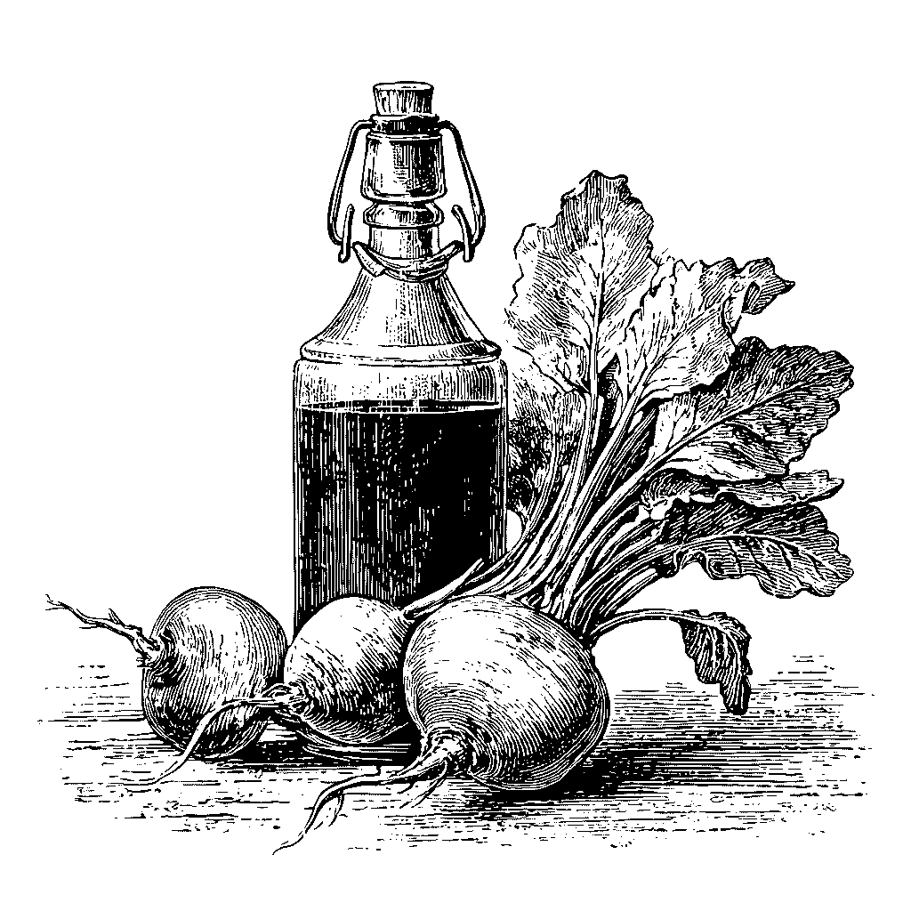 Illustration d’une bouteille de jus de betterave frais