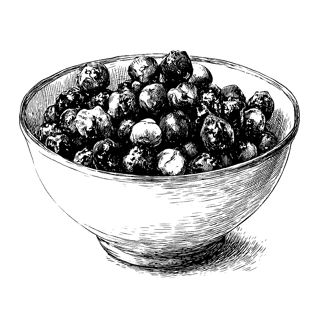 Illustration de noisettes grillées enrobées de miel