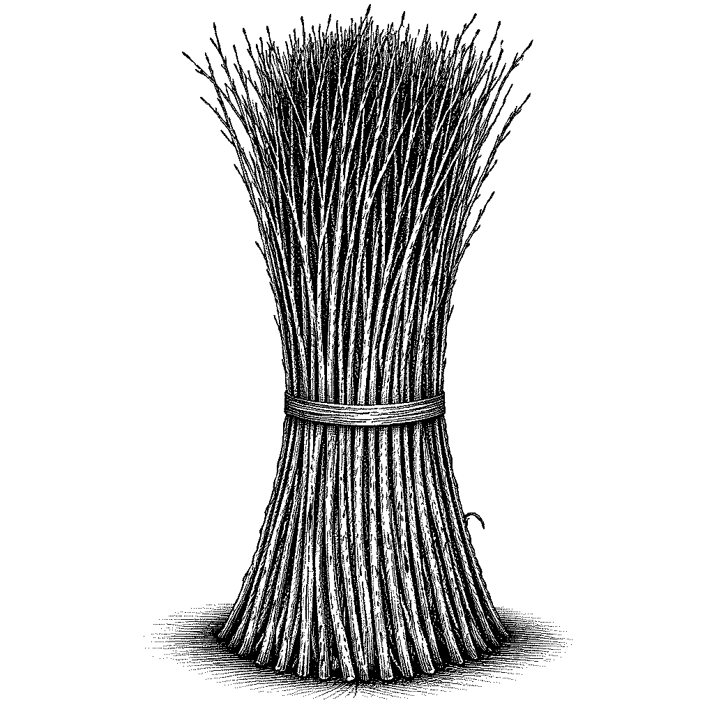 Brins d’osier fraîchement coupés
