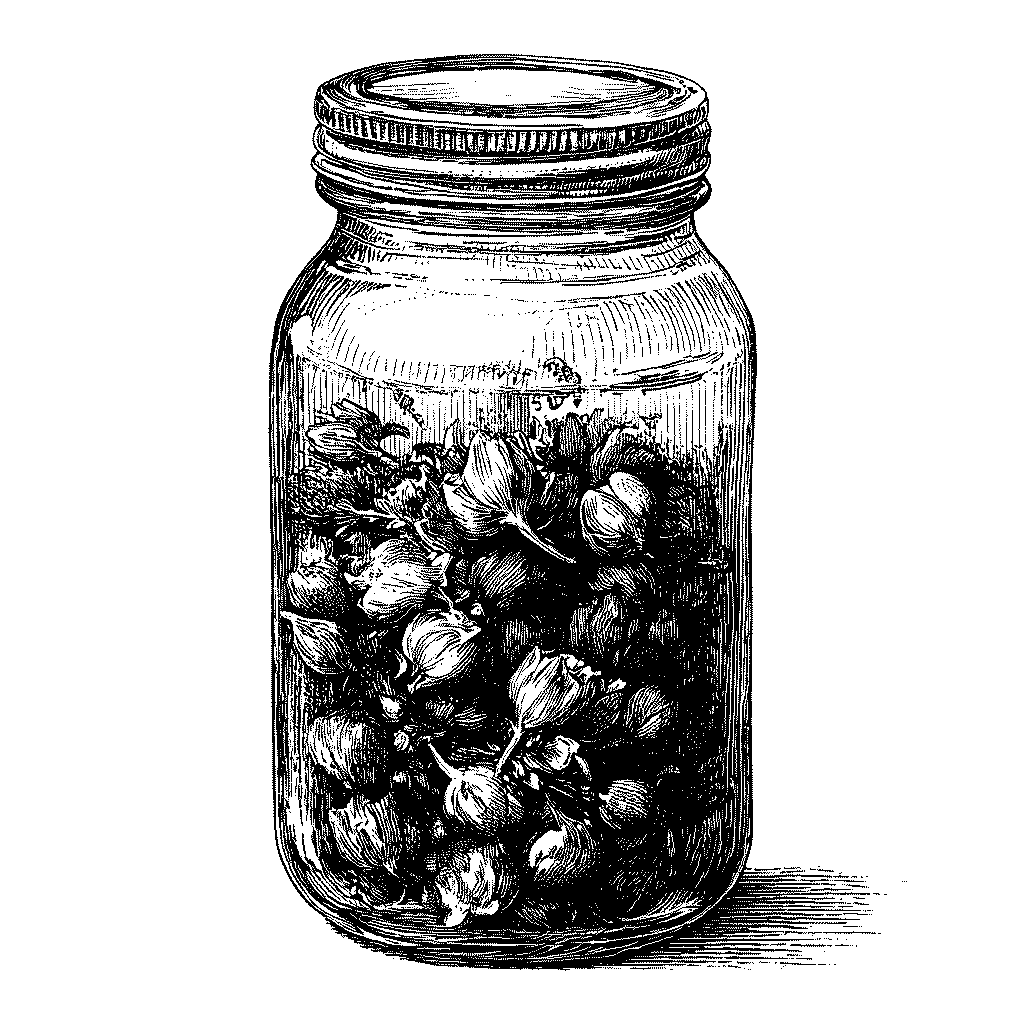 Bocal de boutons de pâquerettes marinés au vinaigre