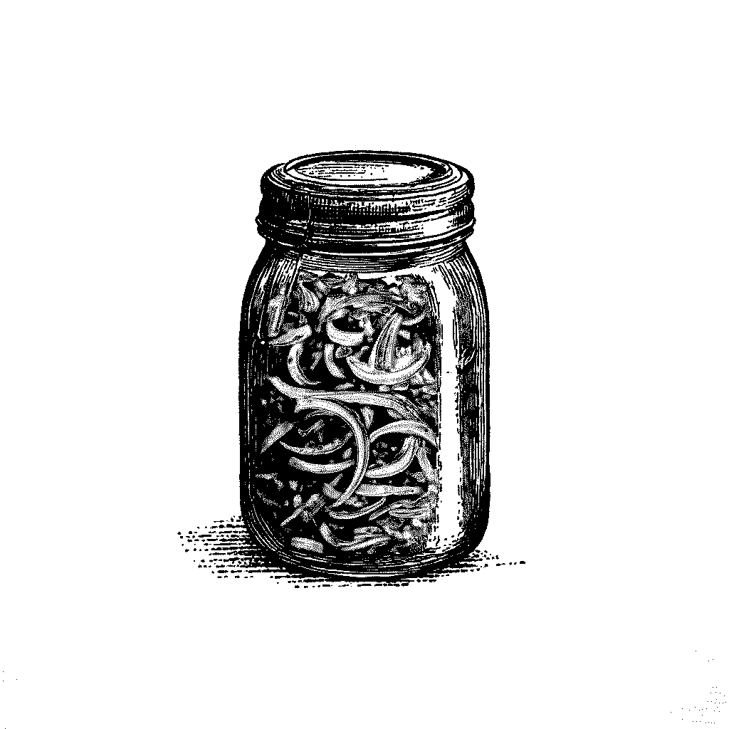 Illustration d’un bocal de pickles d’oignon rouge
