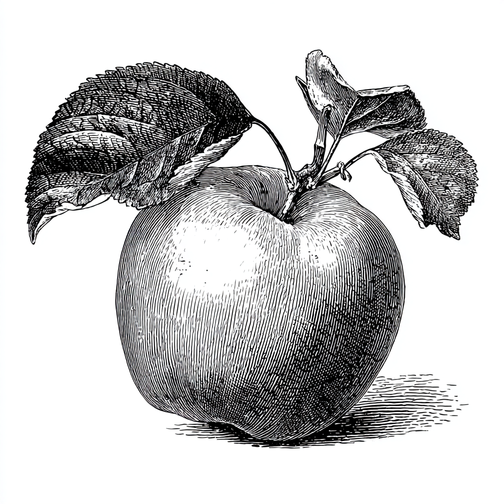 Illustration du fruit du pommier