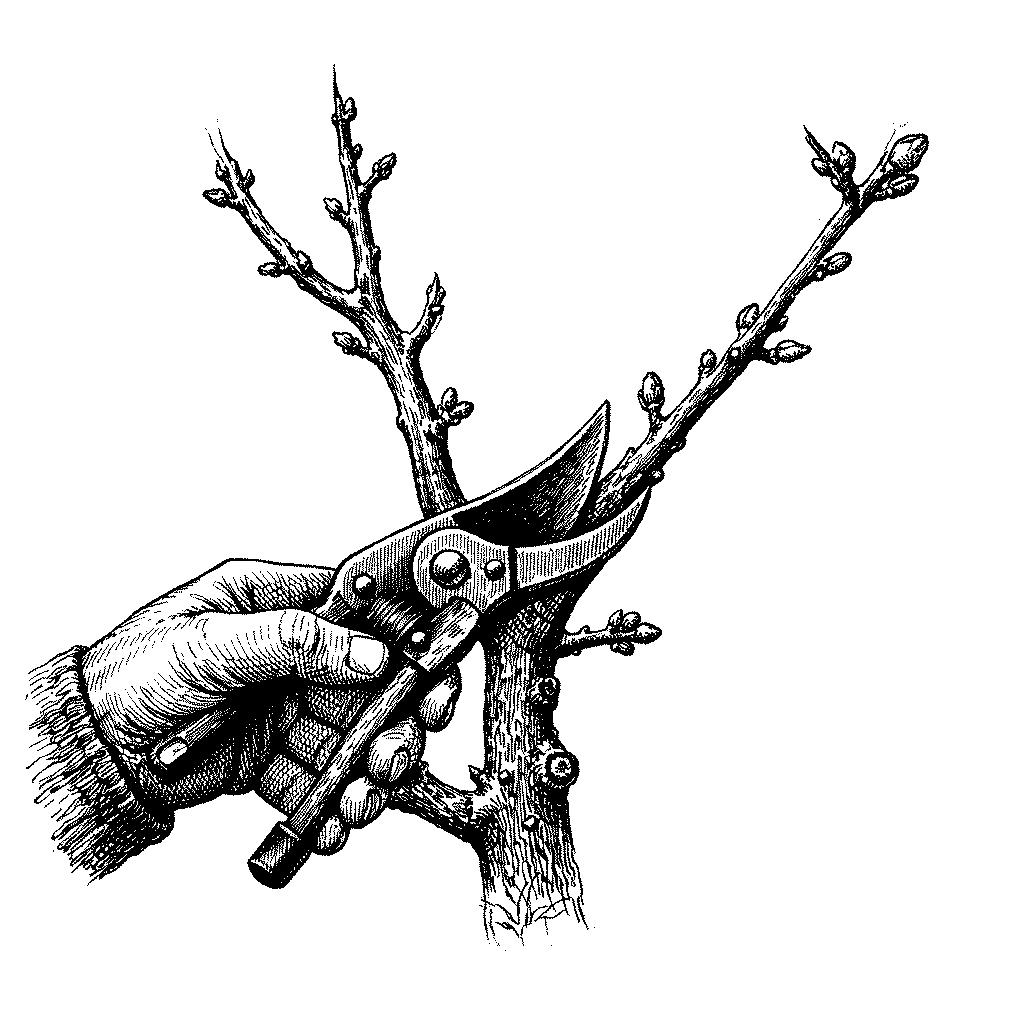 Couper toujours au-dessus d’un bourgeon tourné vers l’extérieur