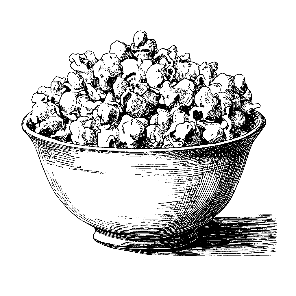 Illustration d’un bol de pop-corn soufflé