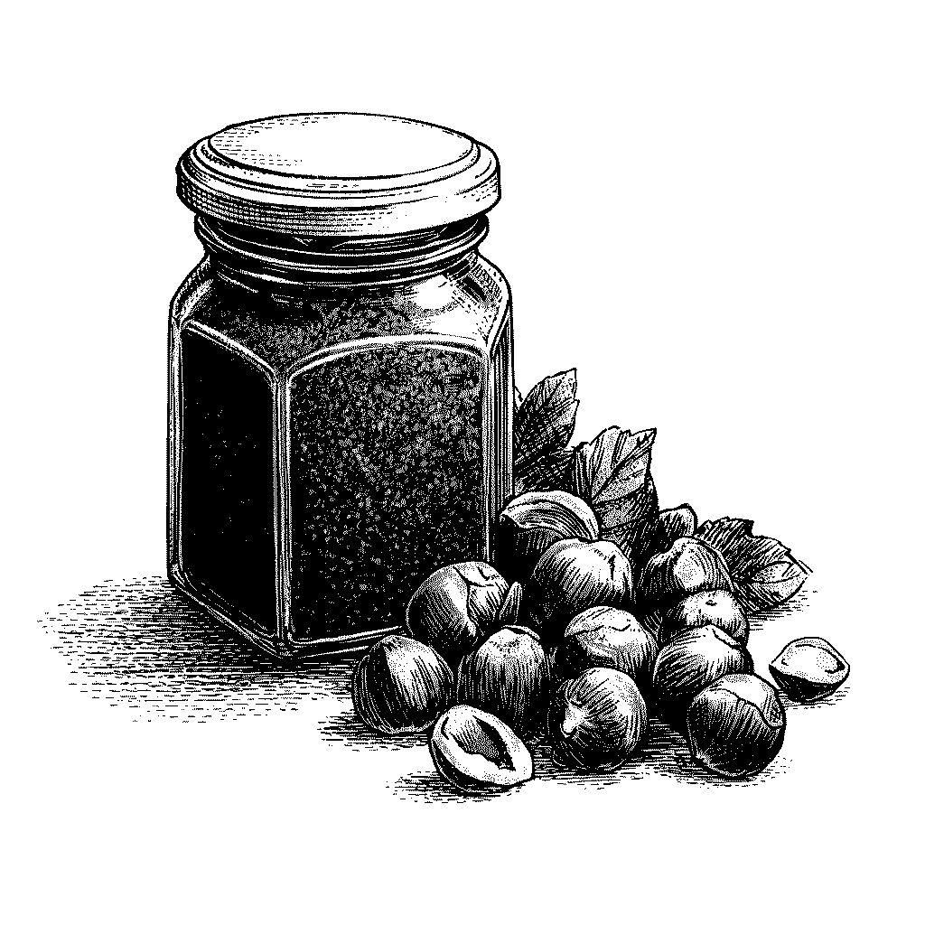 Illustration de praliné de noisettes