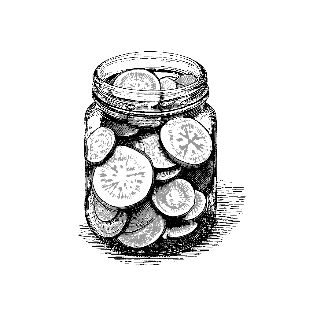 Bocal de radis en fermentation lactique