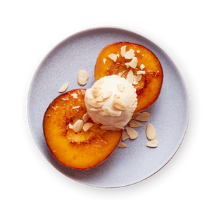 Nectarine rôtie & glace vanille