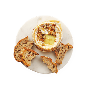 Camembert rôti, miel & pistaches