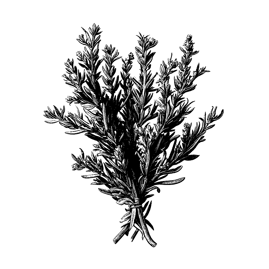 Illustration d'un bouquet de romarin
