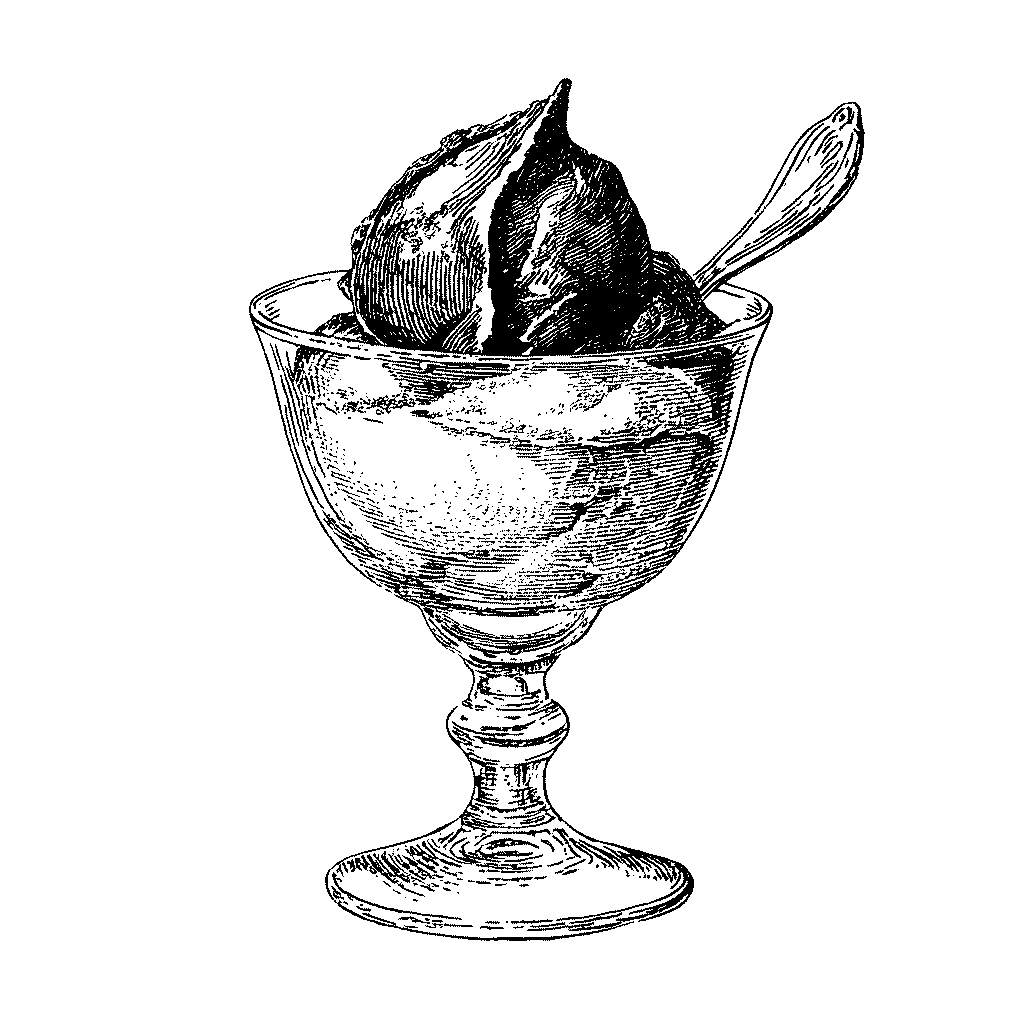 Illustration d'une coupe de sorbet aux fruits variés