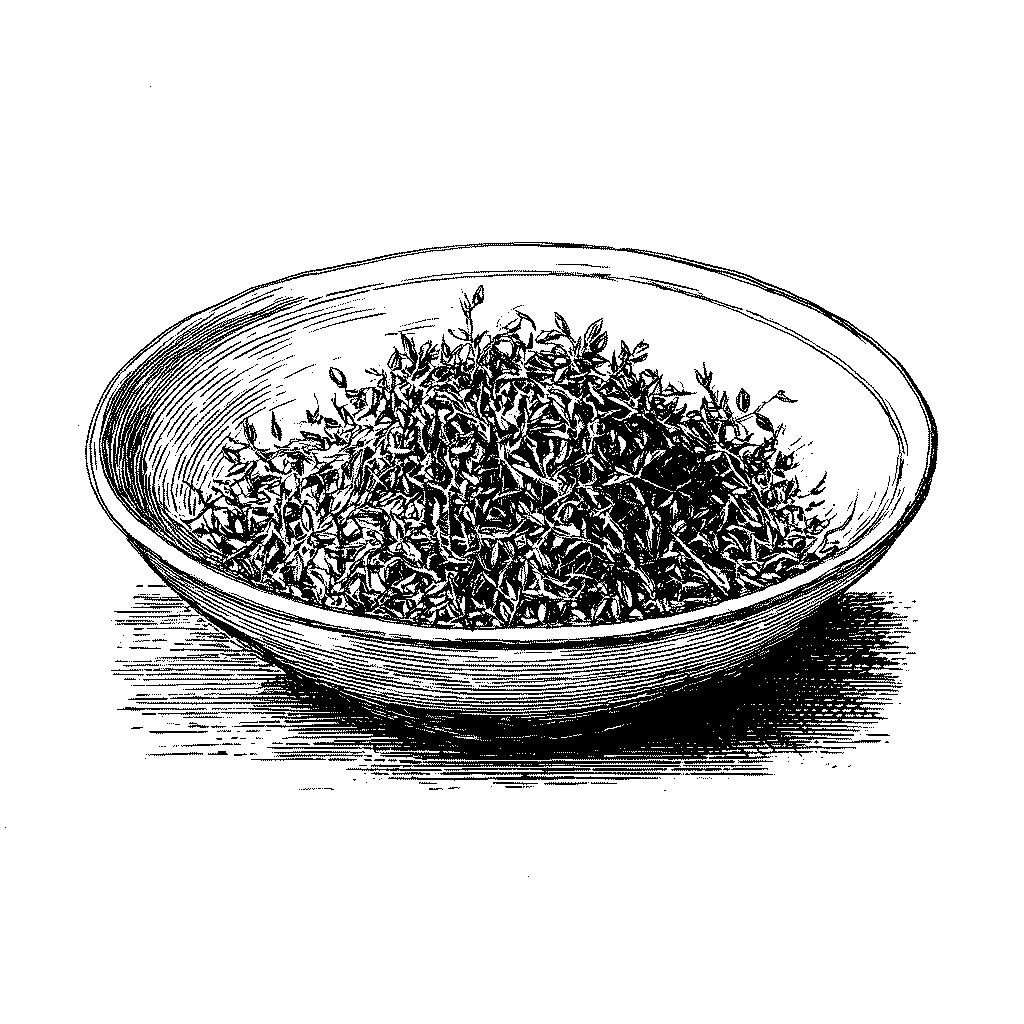 Illustration de thym séché dans un bol