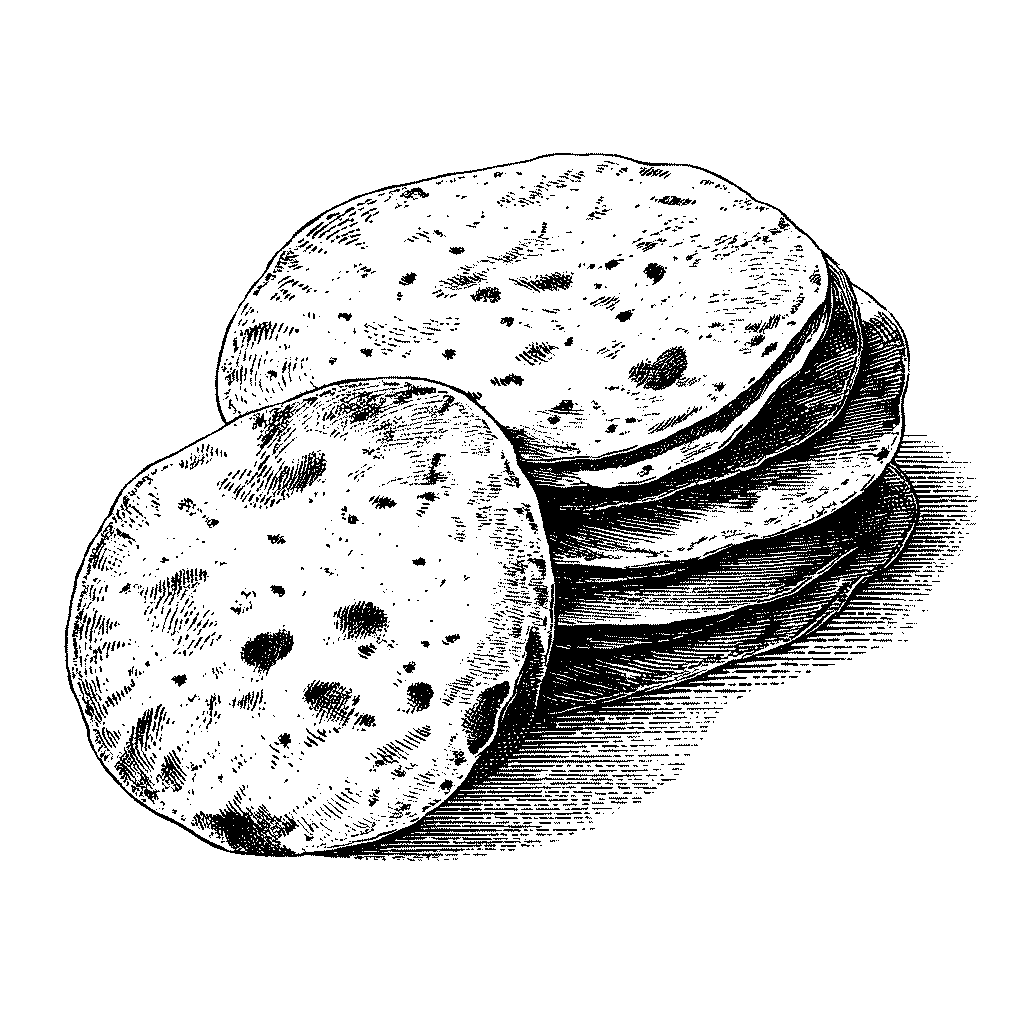 Illustration de tortillas de maïs empilées
